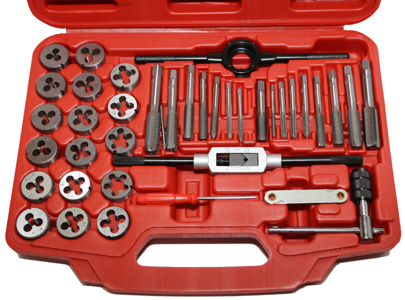 40 Piece Professional SAE Tap & Die Set T&E Tools T40A