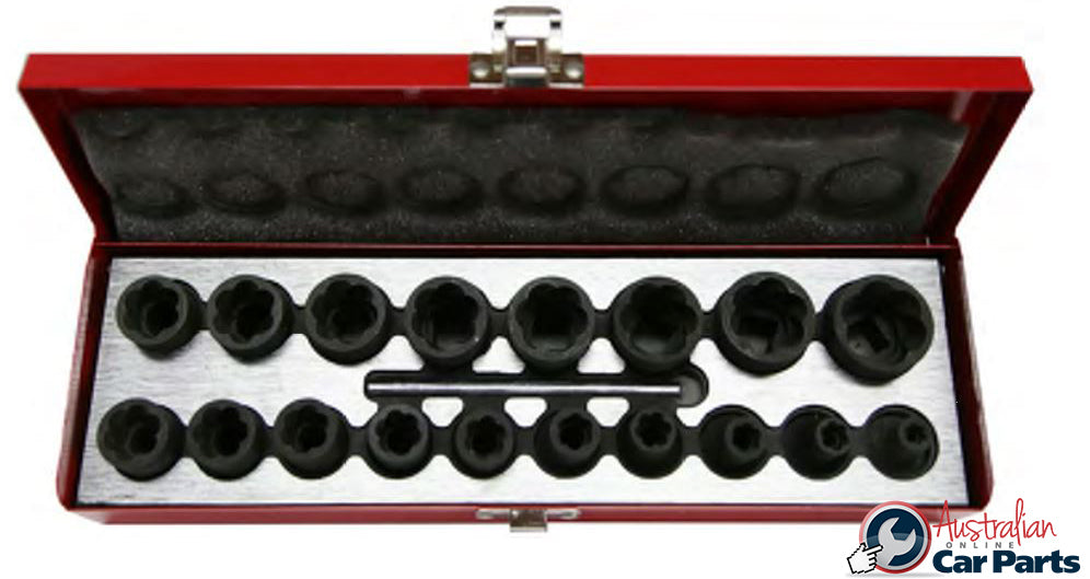 19 Piece 1/2" Drive Twist Sockets T&E Tools T4219