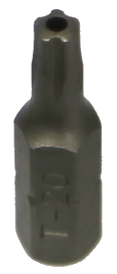 T20 x 1/4"Hex Five Point Tamper Torx Bit 25mm long T&E Tools T5920