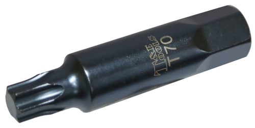 T70 Torx -r  22mm Hex x 107mm Long Insert Bit T&E Tools T6970