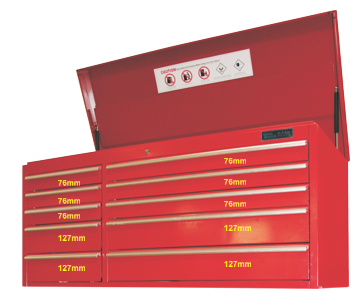Ten Drawer 54" Ball-Bearing Top Chest T&E Tools TE5410CH
