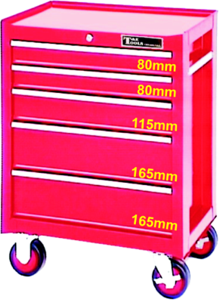 No.TES305 - Five Drawer Premier Roller Cabinet