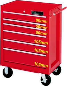 6 Drawer Premier Traxx Ball-Bearing Roller Cabinet T&E Tools TEST306