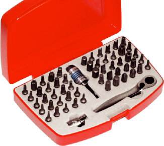 58 Piece 1/4" Hex Power Bit Set T&E Tools TX055