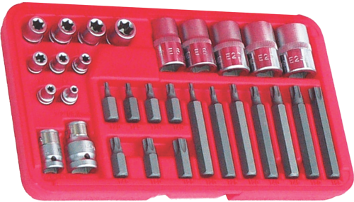 30 Piece Torx Bit & E-Series Torx Socket Set T&E Tools TX060