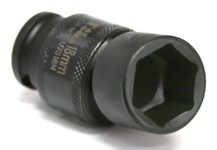 18mm x 3/8" Drive Metric Universal Impact Socket T&E Tools U7318M