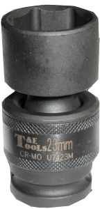 23mm x 1/2" Drive 6 Point Impact Universal Socket (Metric) T&E Tools U7423M