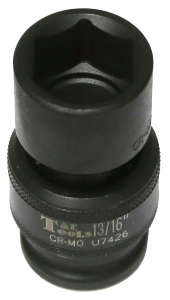 13/16" x 1/2" Drive 6 Point Impact Universal Socket (SAE) T&E Tools U7426