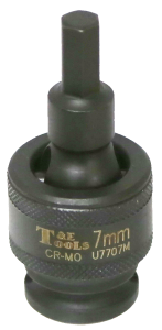 7mm x 3/8"Dr. Impact Uni. In-Hex Socket T&E Tools U7707M
