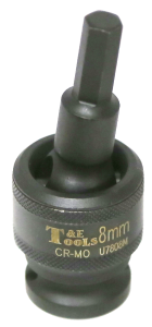 8mm x 1/2"Dr. Impact Uni. In-Hex Socket T&E Tools U7808M