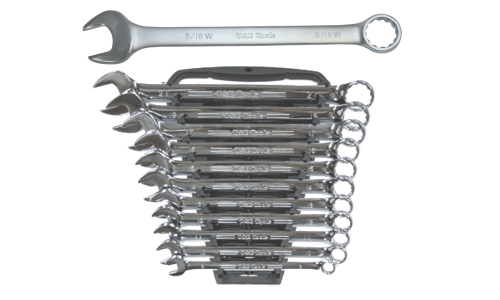 Whitworth Ring & Open-End Wrench Set 11 Piece T&E Tools WROE11