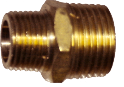 Double End Male Reducing Nipple (3/8" x 1/2" NPT) T&E Tools X1216
