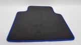 Front Car Floor mats Universal Fits most makes and models Black/ blue edge