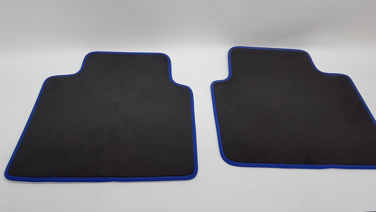 Front Car Floor mats Universal Fits most makes and models Black/ blue edge