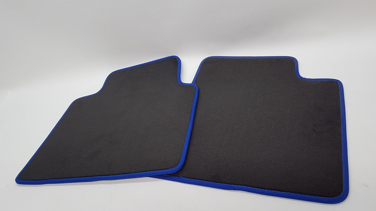 Front Car Floor mats Universal Fits most makes and models Black/ blue edge