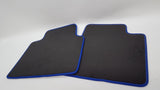 Front Car Floor mats Universal Fits most makes and models Black/ blue edge