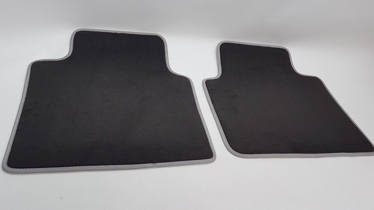 Front Car Floor mats Universal Fits most makes and models Black/ silver edge