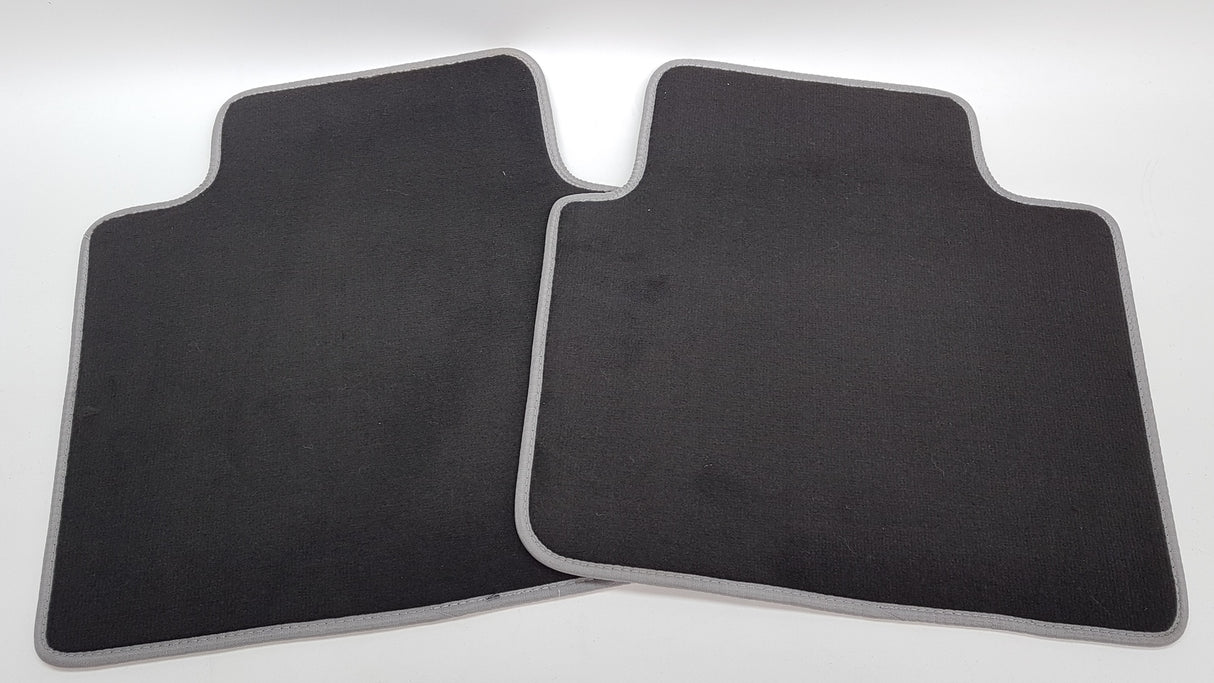 Front Car Floor mats Universal Fits most makes and models Black/ silver edge