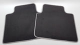 Front Car Floor mats Universal Fits most makes and models Black/ silver edge