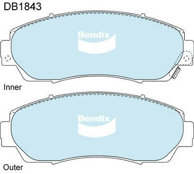 Brake Disc Pad Set Front Bendix DB1843 4WD For HONDA CR-V 2.4L 1.6L 2L 2.2L  2.4L ODYSSEY 2.4L