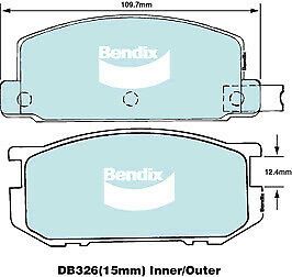 Brake Disc Pad Set Front Bendix DB326 GCT For SUBARU Brumby Leone