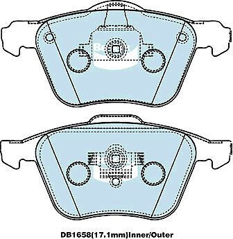 Brake Disc Pad Set  Bendix DB1658 4WD For FORD FOCUS VOLVO S40 V40 V50 XC90