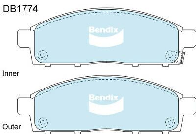 Brake Disc Pad Set Front Front Brake  Bendix DB1774 HD For MITSUBISHI CHALLENGER TRITON