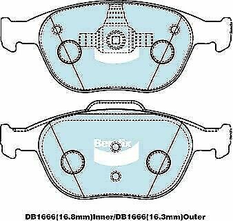 Brake Disc Pad Set  Bendix DB1666 HD For FORD FIESTA WP WQ 2L