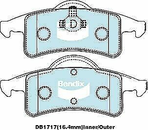 Brake Disc Pad Set Rear Bendix DB1717 4WD For JEEP GRAND CHEROKEE WJ WG
