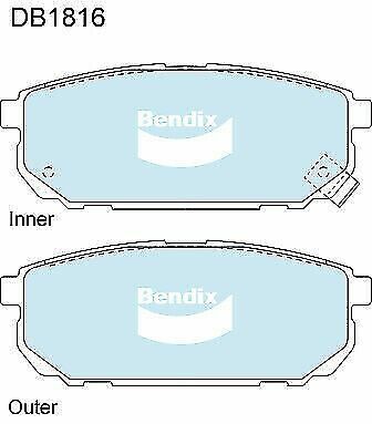 Brake Disc Pad Set Rear Bendix DB1816 4WD For KIA SORENTO BL 2.5L 3.3L 3.5L 3.8L