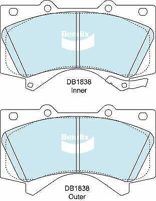 Brake Disc Pad Set Front Bendix DB1838 4WD For TOYOTA LAND CRUISER TUNDRA