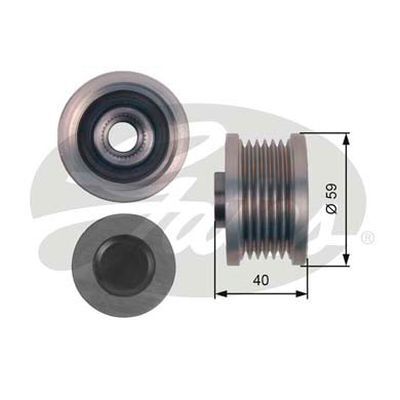 Pulley - Alternator Overrunning Clutch  Gates OAP7105