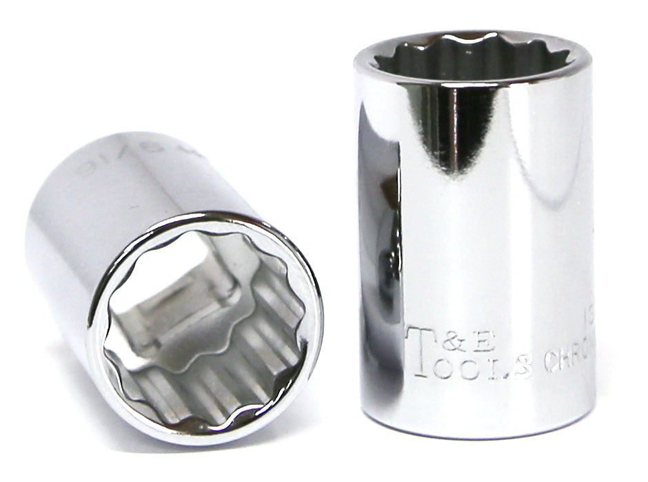 9/16" x 3/8" Drive Standard SAE Socket (12 Point) T&E Tools 13318