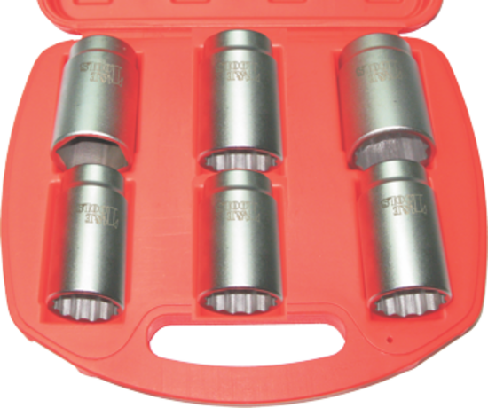 6 Piece 1/2"Dr FWD Axle Nut Socket Set T&E Tools 6068