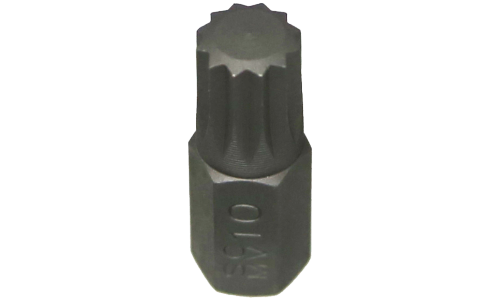 M10 Spline x 10mm Hex Bit 30mm Long T&E Tools S3010