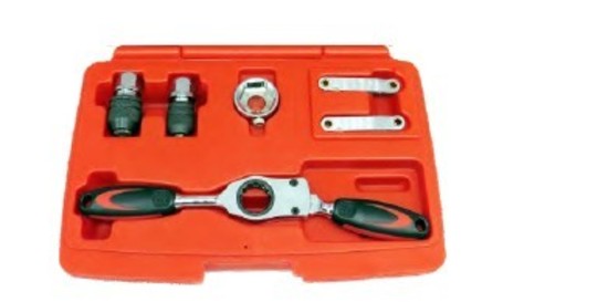 6Pc. Tap and Die Adaptor with Gear Ratchet Wrench T&E Tools TD06BM