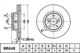Brake Discs Front Top Performance BR648TP